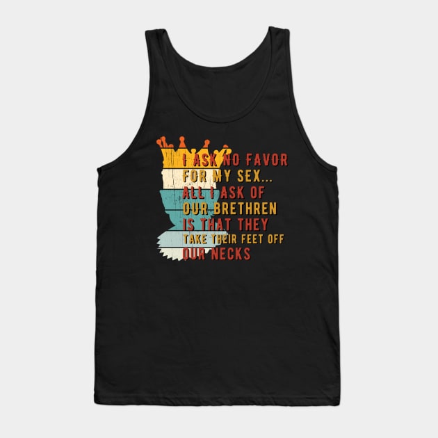 Ruth Bader Ginsburg, I Ask No Favor For My Sex feminist Tank Top by benyamine